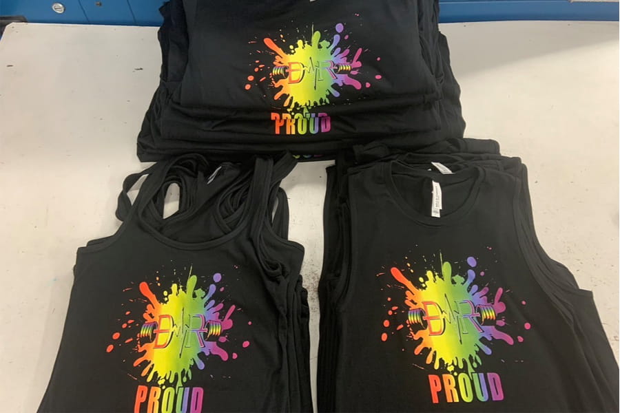 custom screen printing with vibrant colors